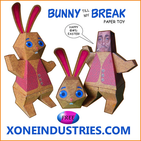 Bunny Till My Break Paper Toy Easter 2012