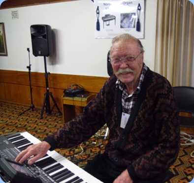 Colin Crann playing his Korg Pa3X 76 note version. Photo courtesy of Delyse Whorwood.