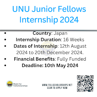 Internships in Tokyo Japan - United Nations University (UNU) offers the UNU Junior Fellows Internships 2024-2025