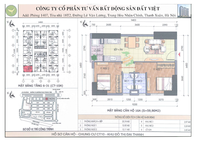 Chung cư Đại Thanh 59.9m2