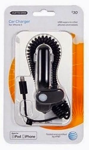 AT&T VC39253ATT Superior Car Charger with Lightning Adapter and USB Port - Retail Packaging