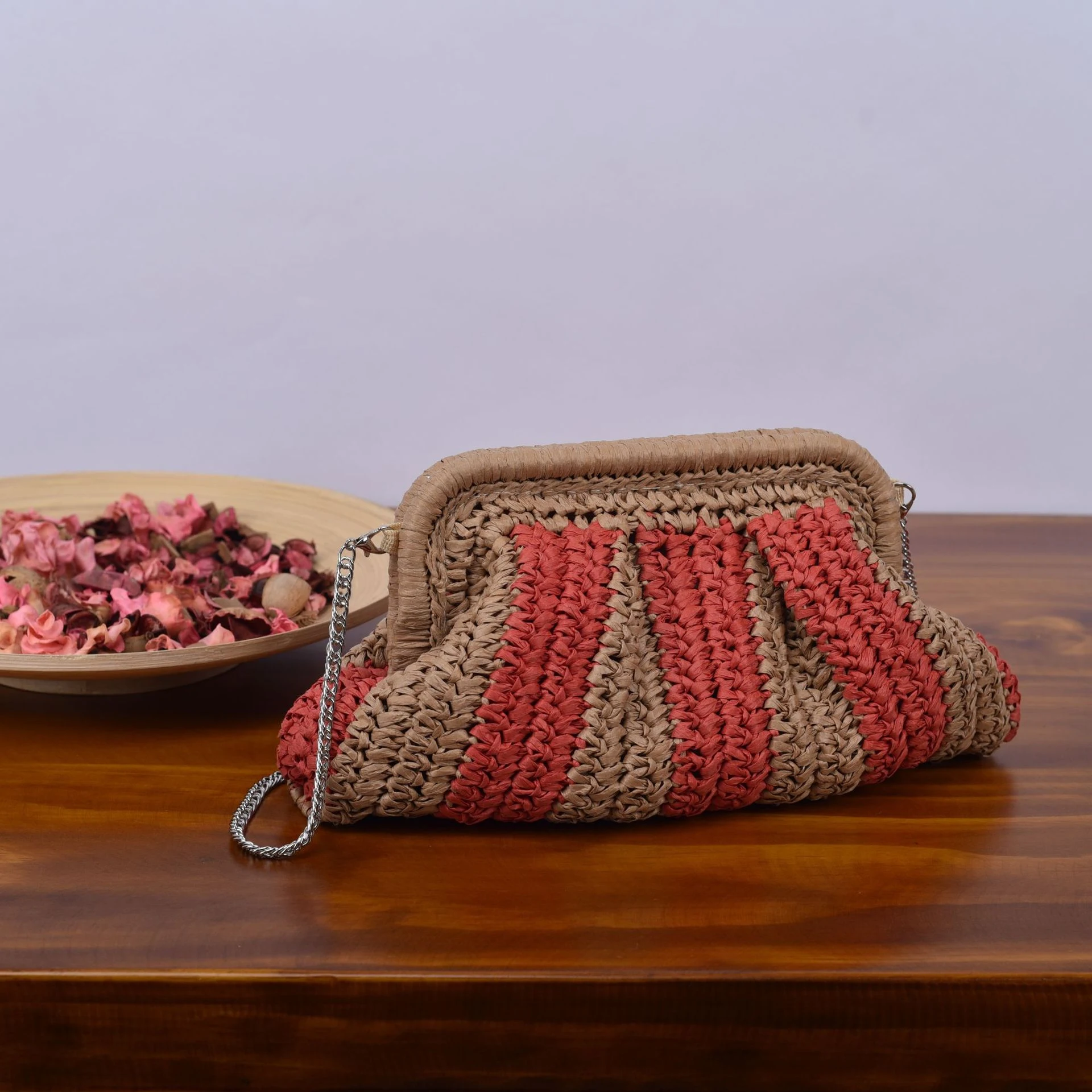 Title 4, Bolsa de praia de férias artesanal em palha com...
