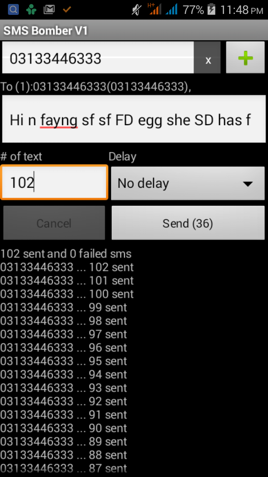Fast sms Bomber apk For Android Mobiles Free Download.