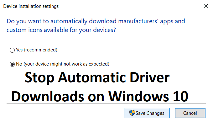 Detener las descargas automáticas de controladores en Windows 10