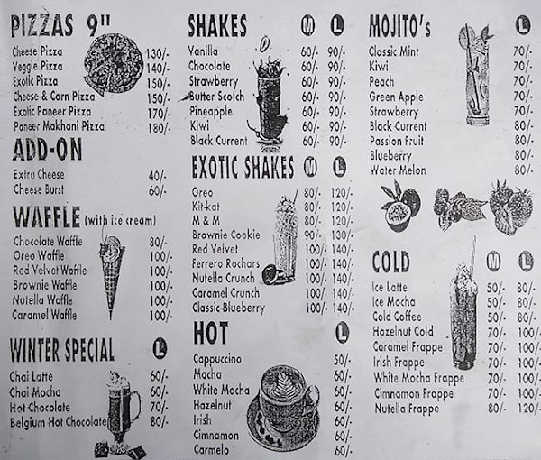 No Hours Cafe menu 