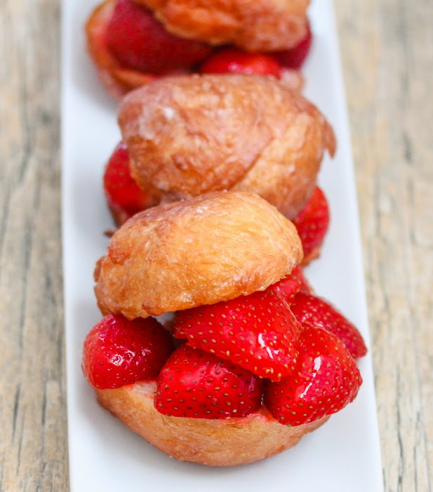 photo of strawberry donuts