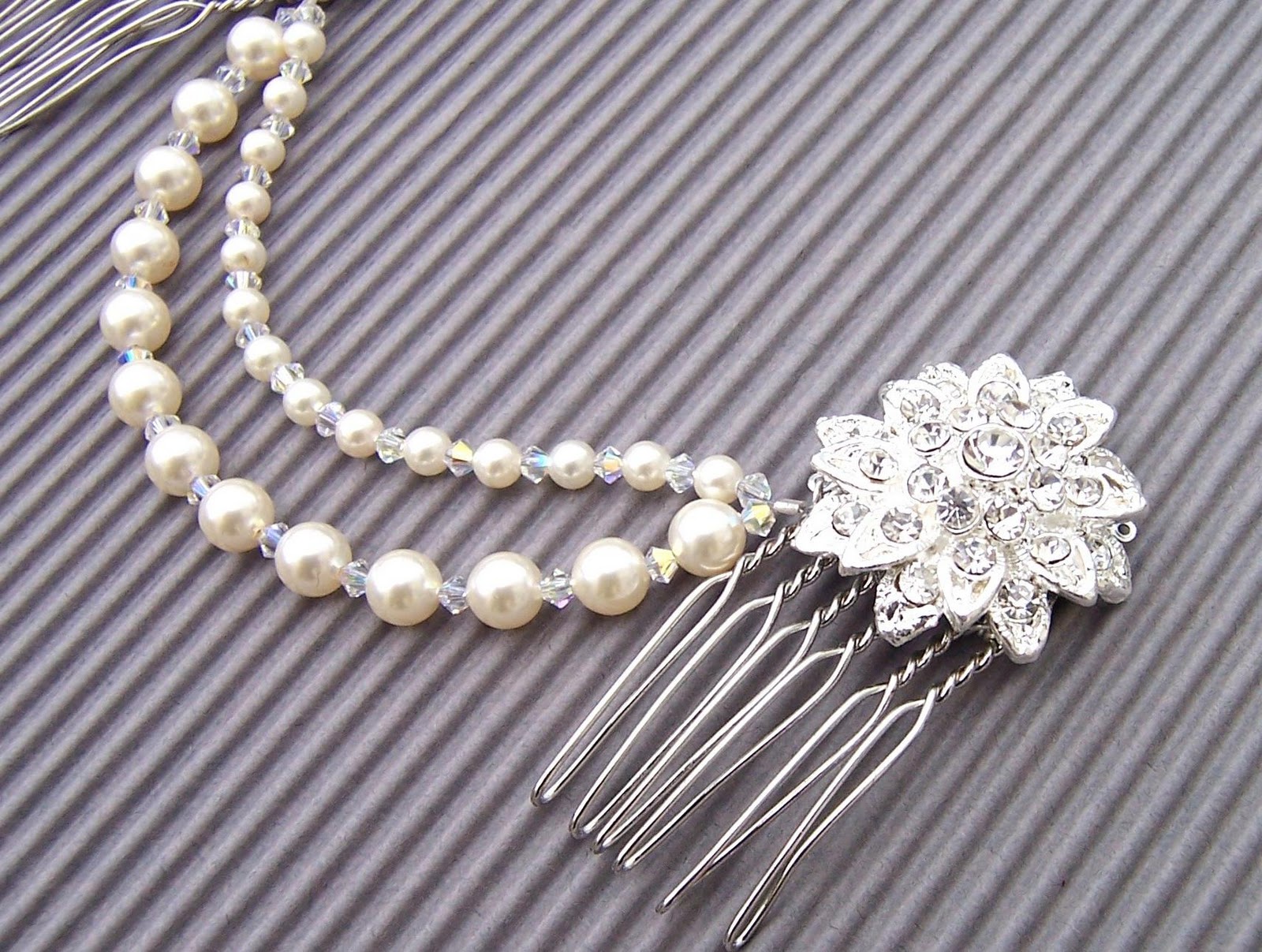 Draped Pearl Hair Combs