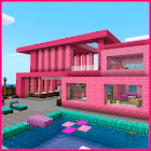 Pink house with furniture. Craft maps and mods 1.0.1