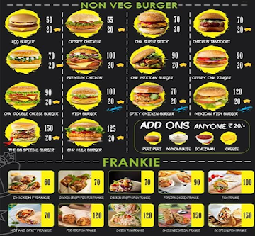 The Burgers Cafe menu 