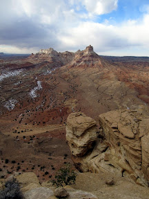 View of Temple Mountain to the west