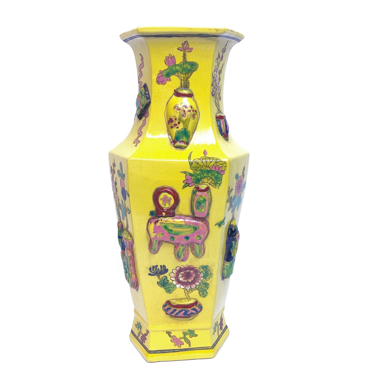 Asian Hand-Painted Porcelain Vase Pair