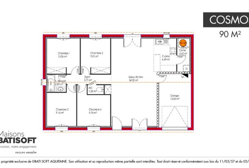  Vente Terrain + Maison - Terrain : 553m² - Maison : 90m² à Mios (33380) 