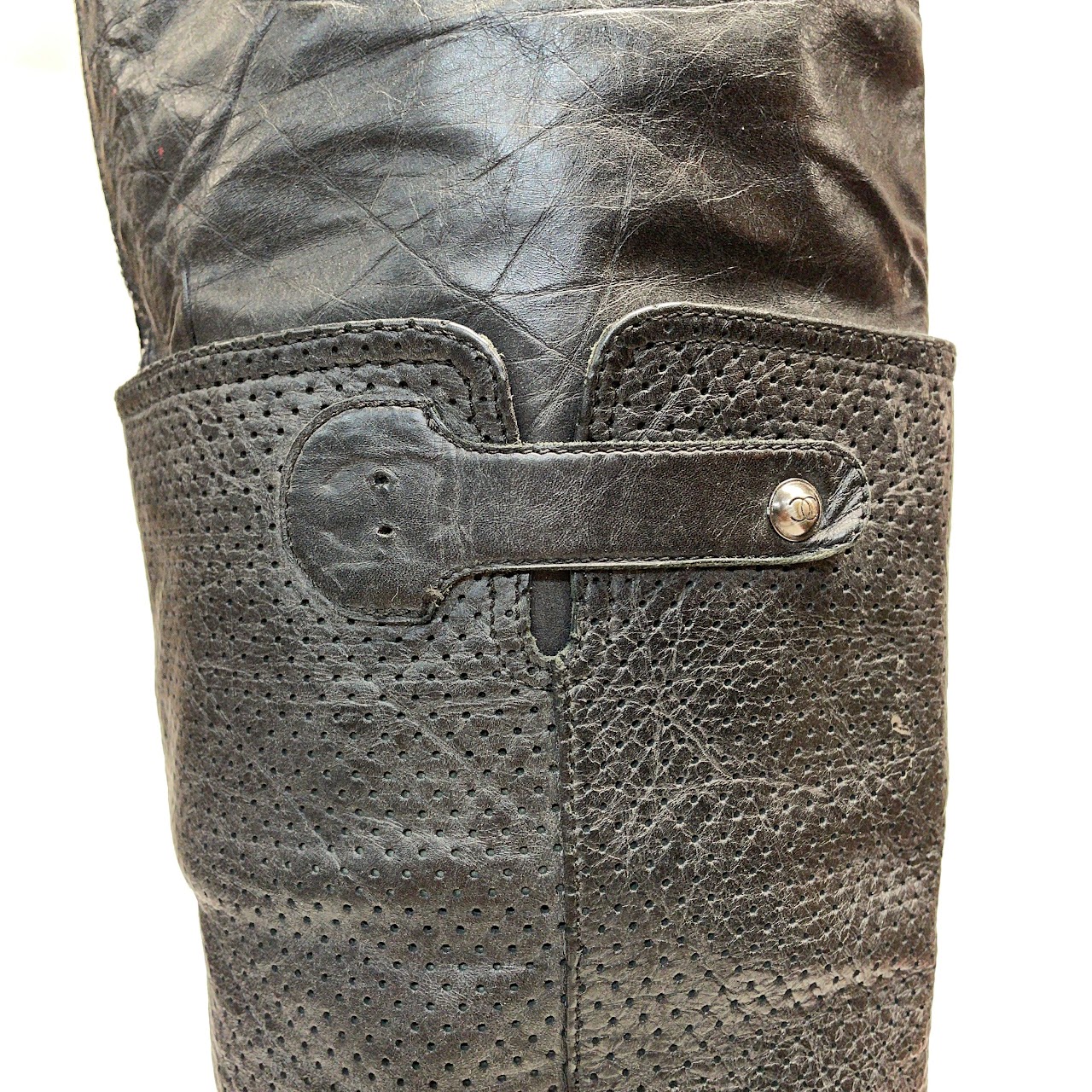 Chanel Black Leather Boots