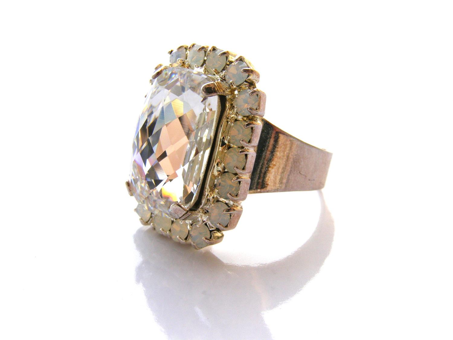 Swarovski Crystal Ring- CHRISTMAS SALE - 15  OFF. From AquamarineJewelry