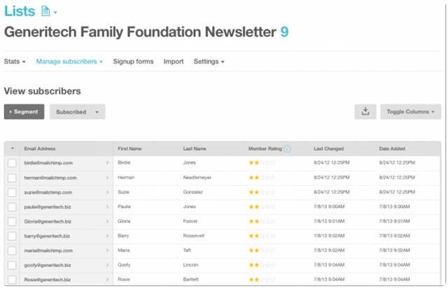 mailchimp-lists mailchimp-lists