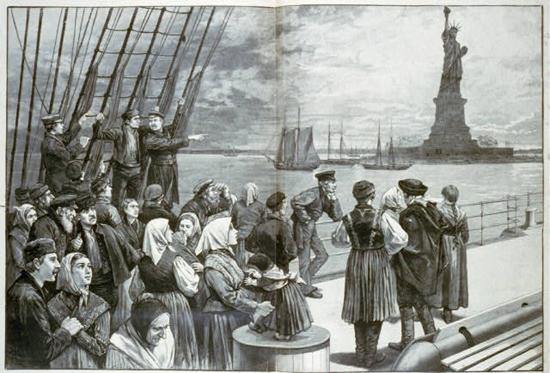 Irish Immigrants arriving at Ellis Island