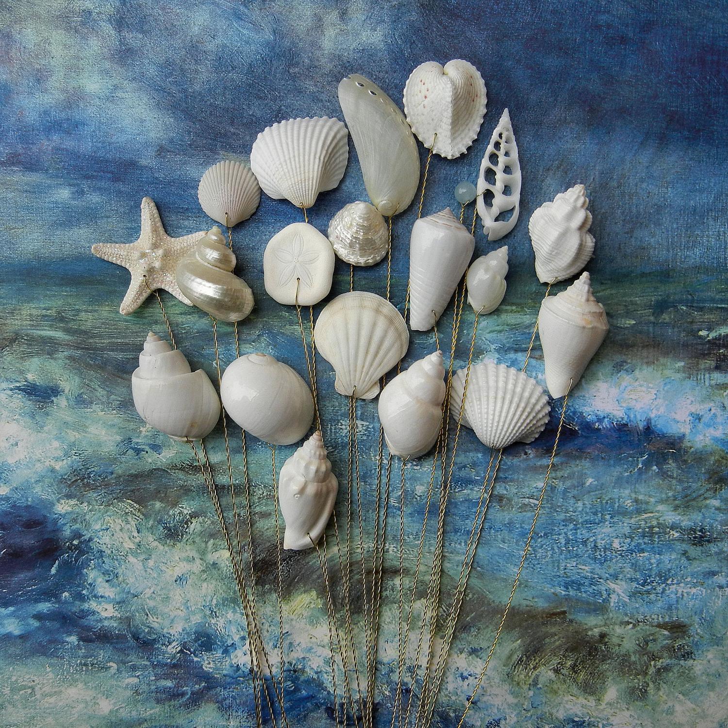 Seashells - 18 for Wedding Bouquets or Centerpieces. From ShellScapes