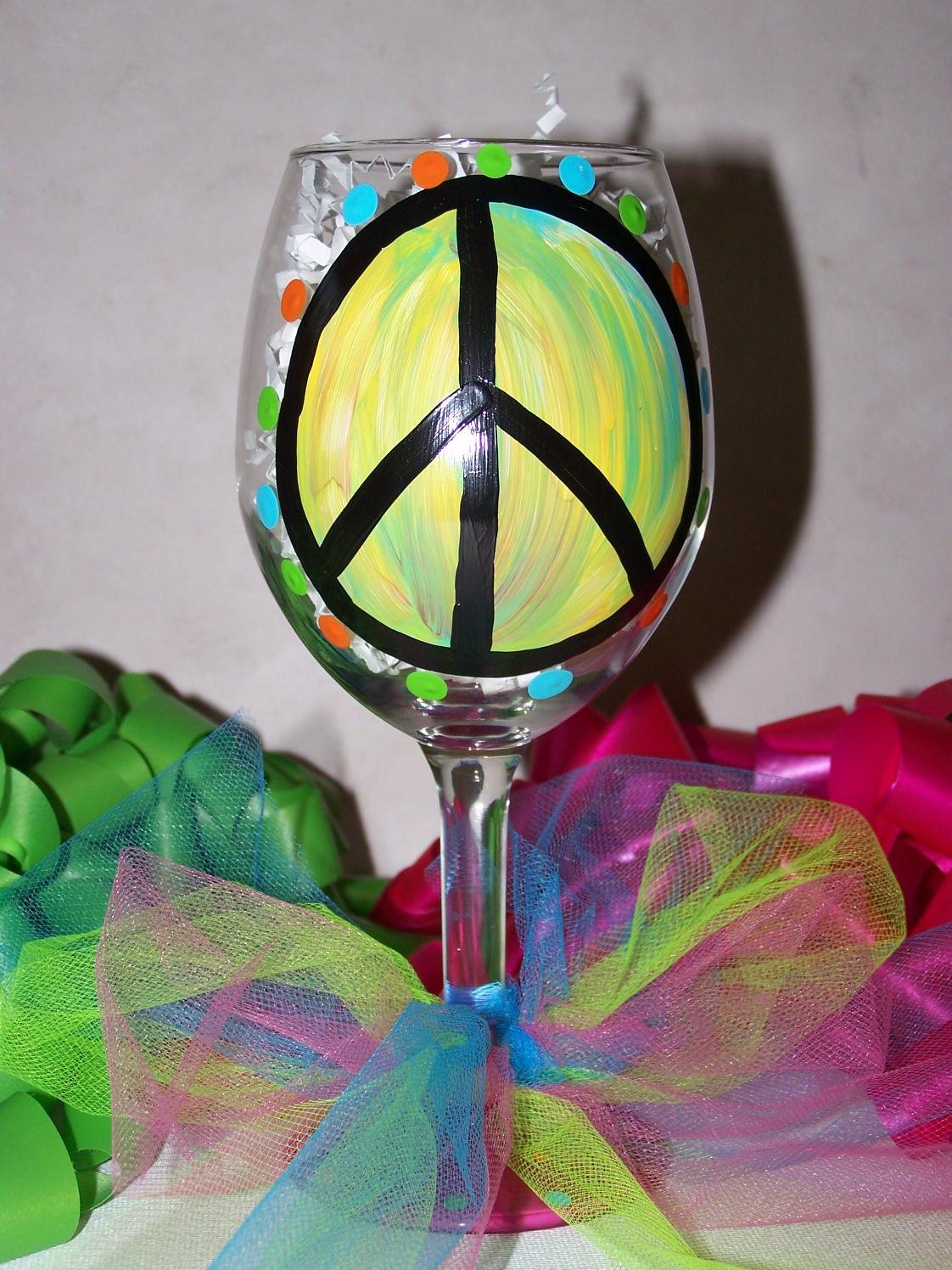 Painted Wine Glass Tie Dye