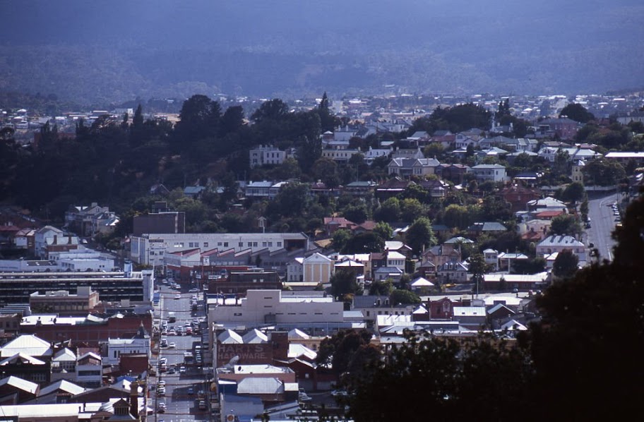 Easterly view of York Street and towards Windmill Hill Launceston