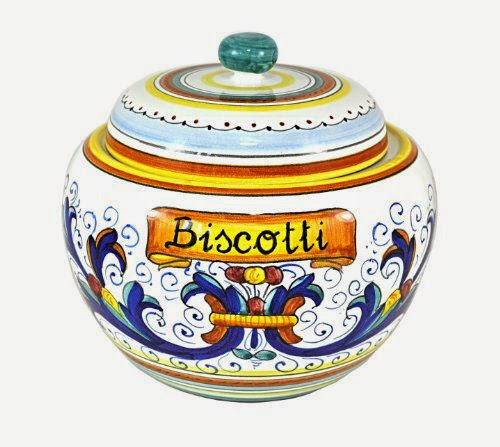  Italian Ceramic Cookie Biscotti Jar (Ricco Deruta)