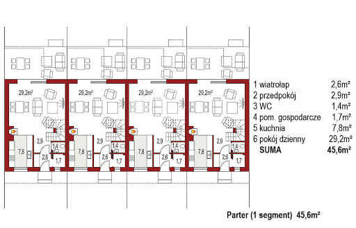 Katrina 4 segmenty - Rzut parteru