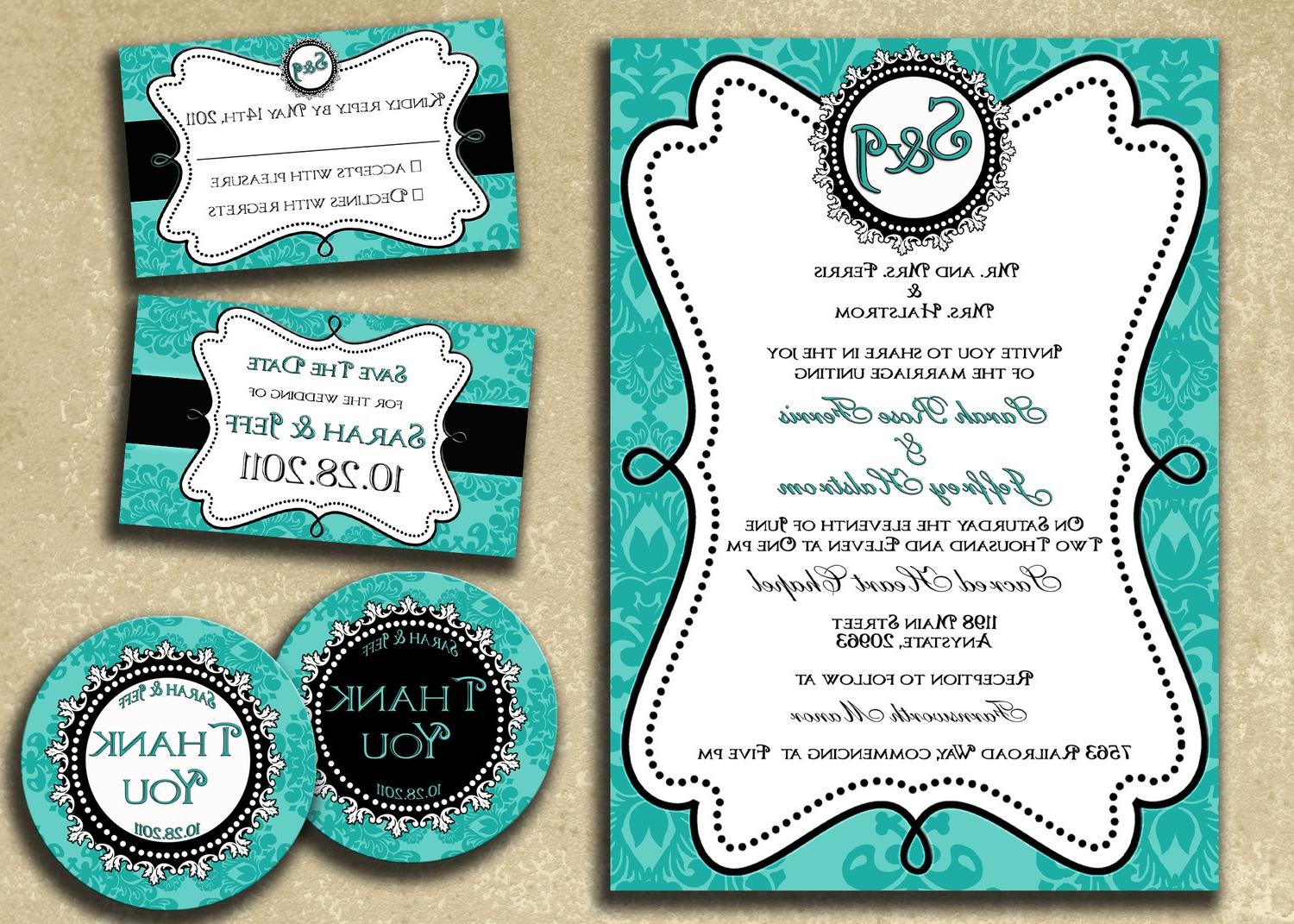 Tiffany Blue Damask Wedding