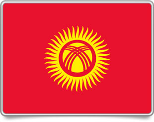 Kyrgyzstani framed flag icons with box shadow