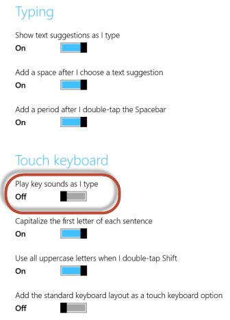 Windows 8.1, tactile, clavier, sons, correction automatique, paramètres, orthographe