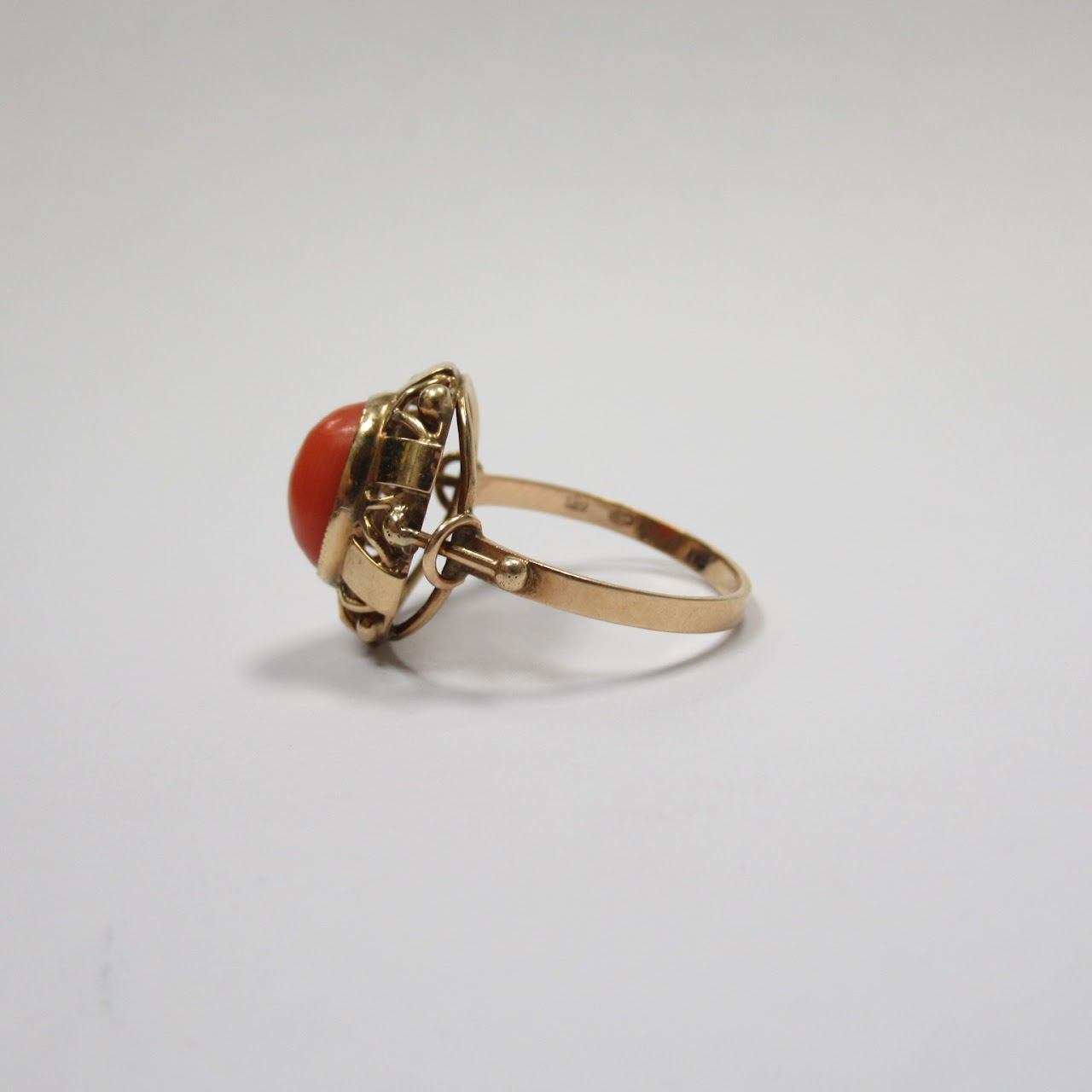 14K Gold and Coral Ring