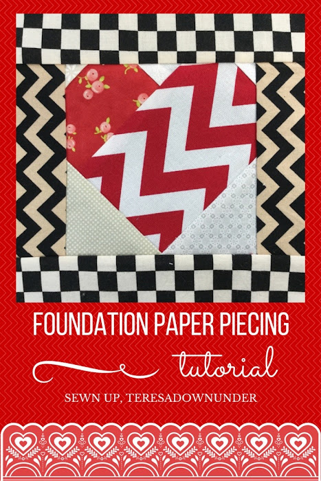 Video tutorial: foundation paper piecing for beginners - Heart free pattern