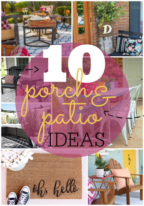 10 Porch & Patio Ideas at GingerSnapCrafts.com #outdoor #spaces