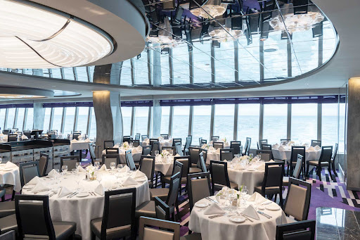   La Loggia, one of the main restaurants on  MSC Grandiosa, serves Mediterranean and international fare.