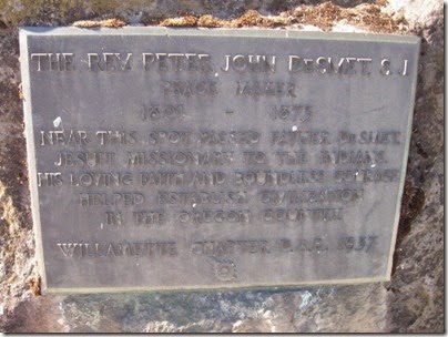 IMG_3741 Reverend Peter John DeSmet Monument Plaque at Riverfront Park in Milwaukie, Oregon on September 27, 2008