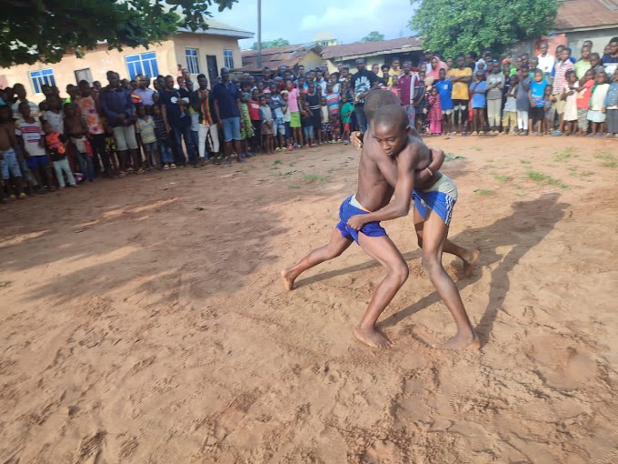 ABN TV Director, Okali Hosts Traditional Wrestling Competition In Ebem Ohafia As New Yam Festival Commences Soon