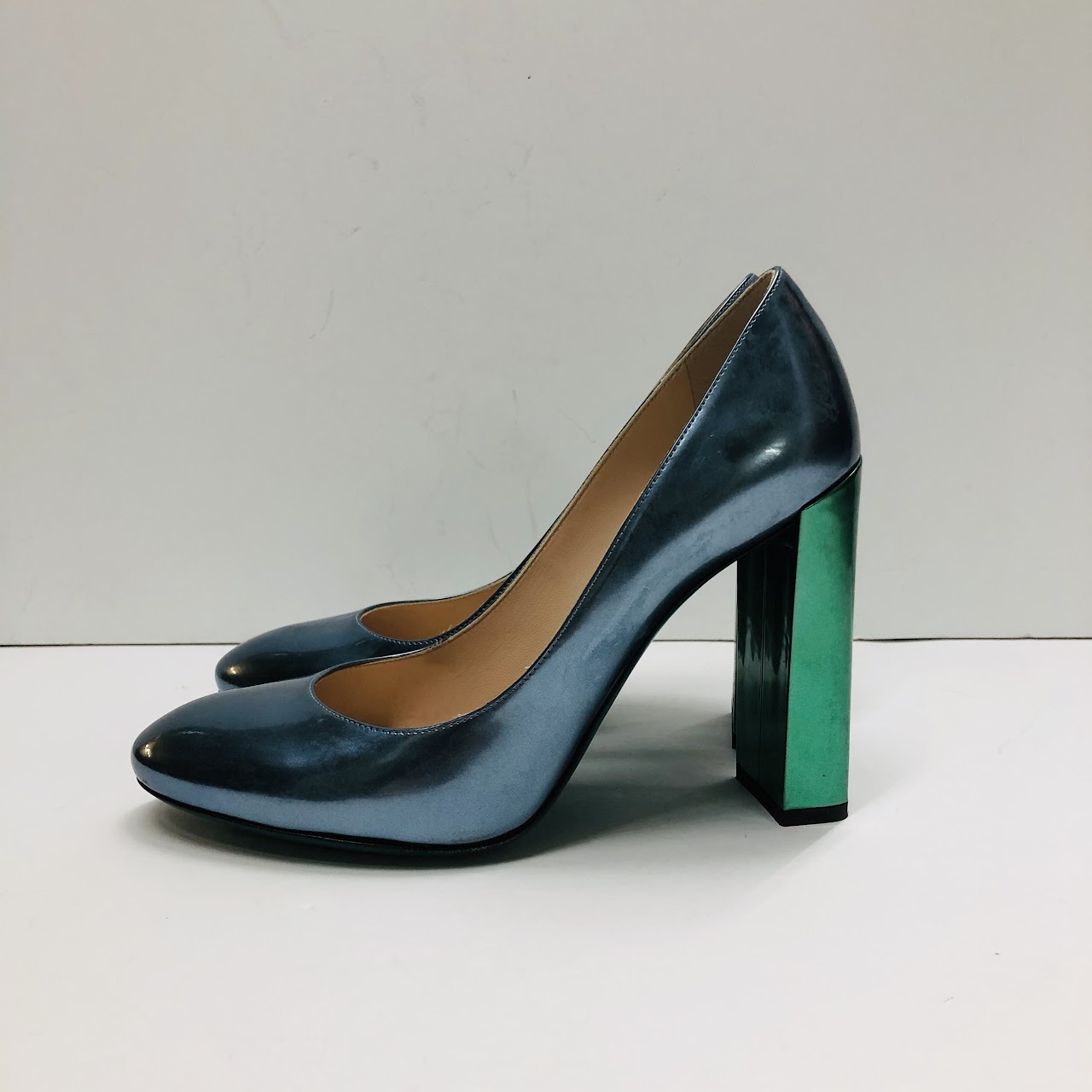 Fendi Cerulean and Laurel Pumps