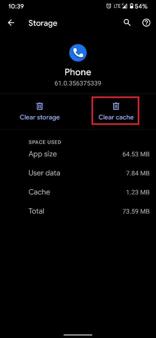 Toque en 'Borrar caché' para eliminar los datos de caché asociados con la aplicación.