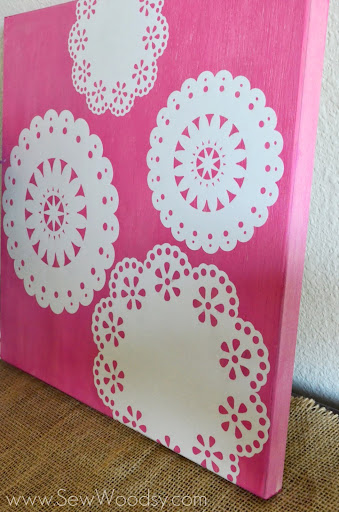 DIY Paper Doilies Wall Art from SewWoodsy.com #12MonthsOfMartha #MarthaStewartCrafts