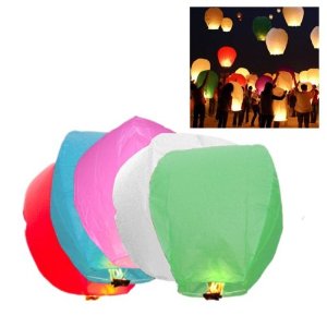  AGPtek� 10/12/20/36/50/100 Fire Sky Lanterns (Kongming Wish Lanterns) - Flame Retardant, Biodegradable