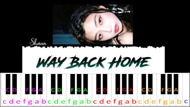 Way Back Home By Shaun Piano Letter Notes