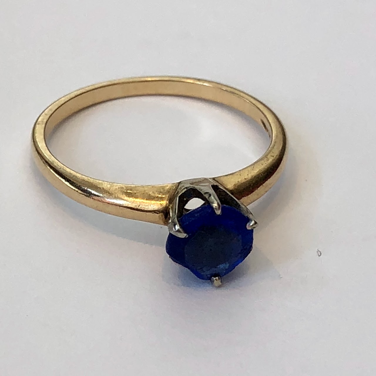 14 Kt. and Blue Stone Ring