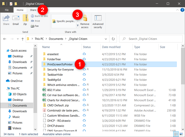 Chia sẻ với những người cụ thể, trong File Explorer