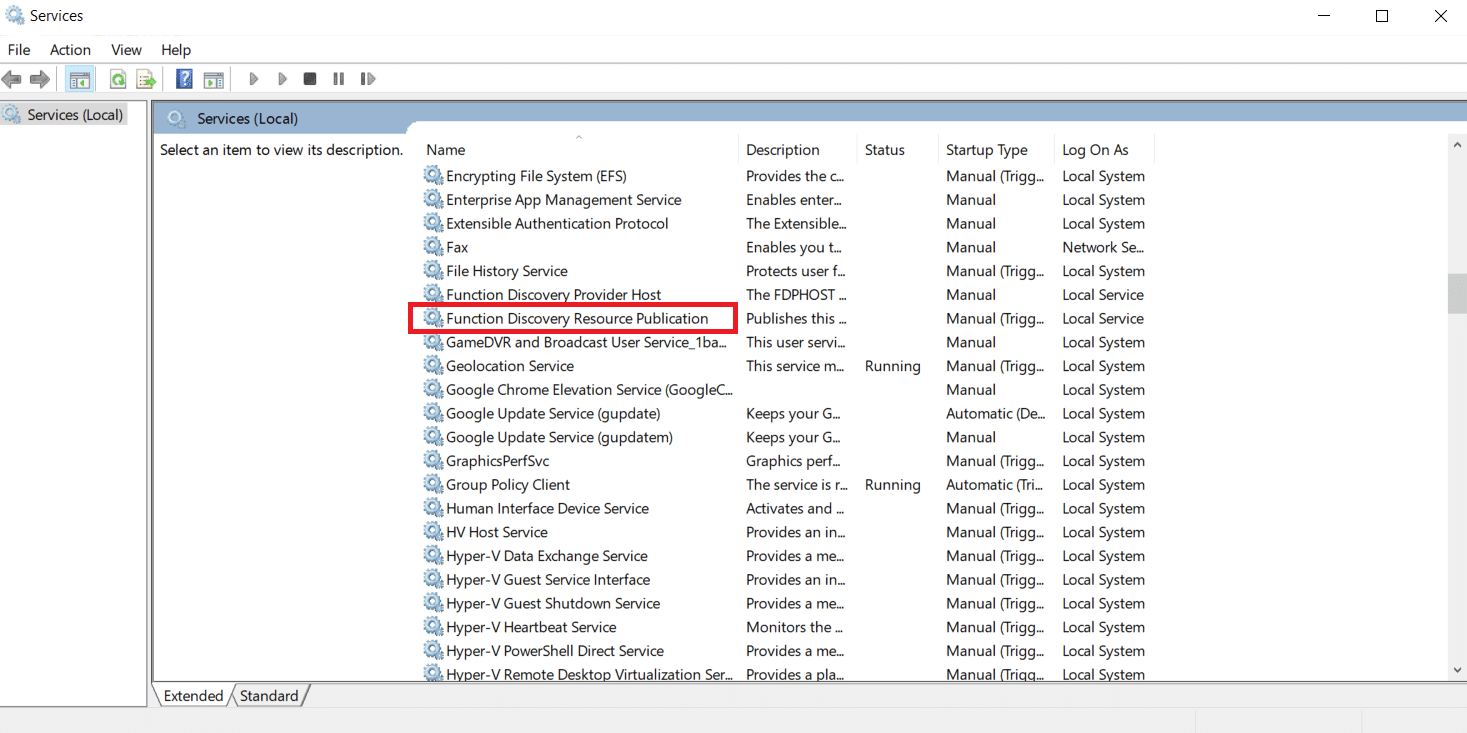 Functie Discovery Resource Publicatie.  Netwerkdetectie inschakelen in Windows 10