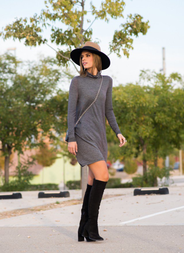 Black Turtleneck Dress for Women | Fashion Qe