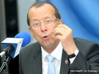 Martin Köbler, représentant spécial du secrétaire général de l’Onu pour la RDC le 28/08/2013 à Kinshasa, lors de la conférence de l’Onu. Radio Okapi/Ph. John Bompengo