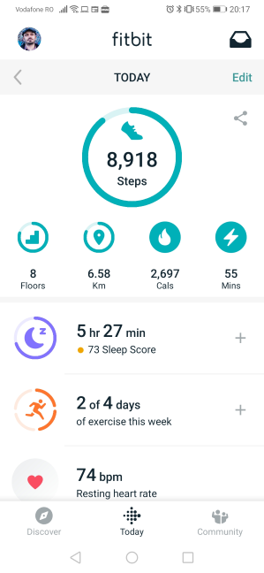 La aplicación Fitbit