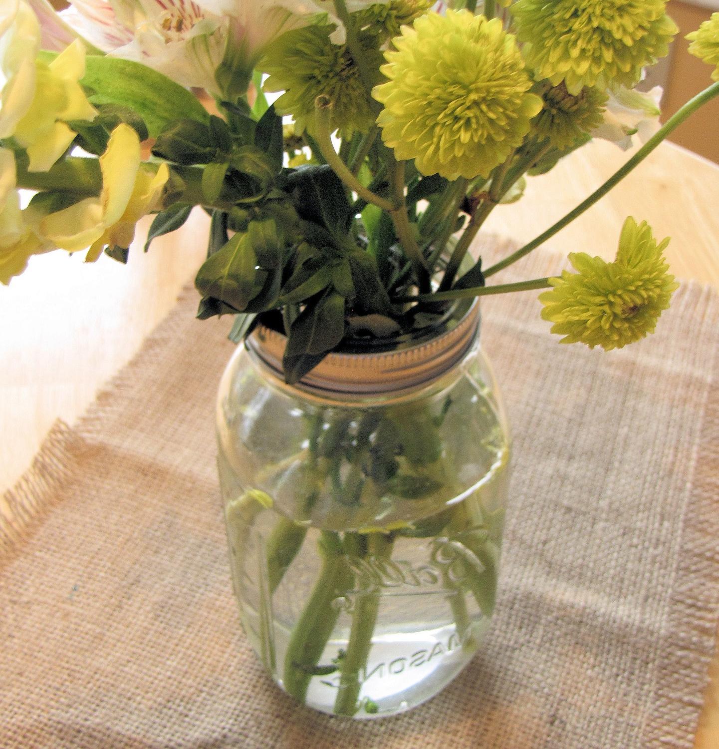 Canning Jar Flower Arrangement