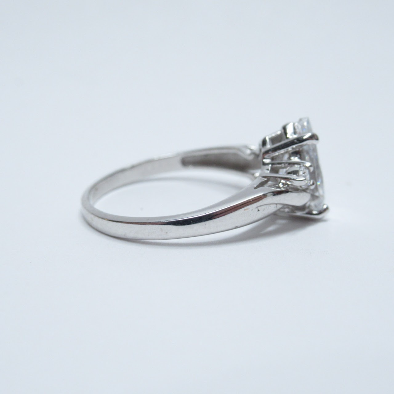 10K White Gold & CZ Ring