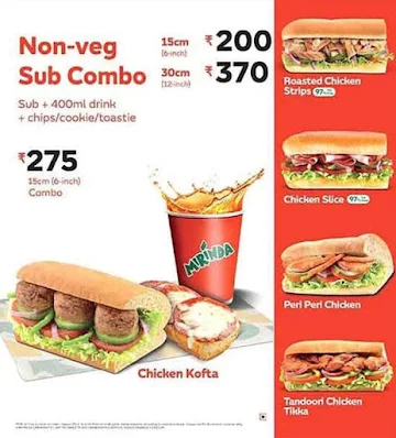 Subway menu 