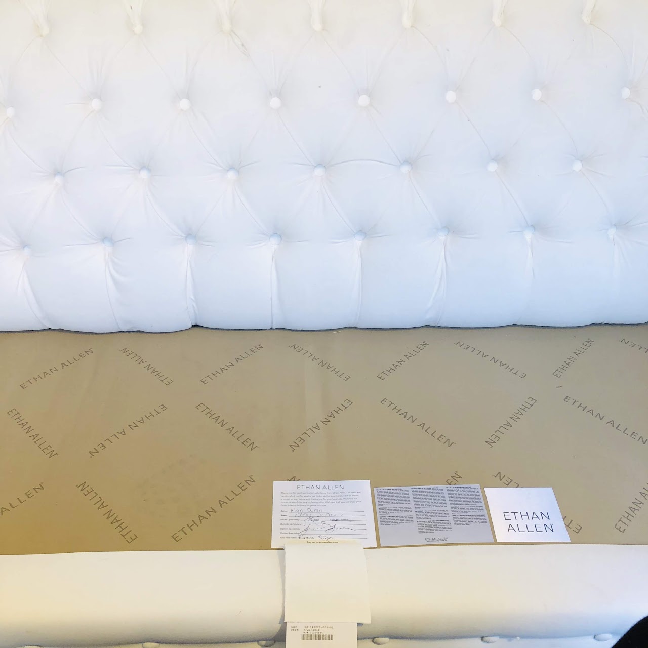 Ethan Allen 7' Chesterfield Sofa