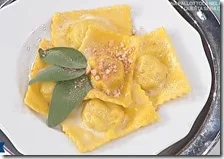 Tortelli di zucca, triglia e lardo di montagna